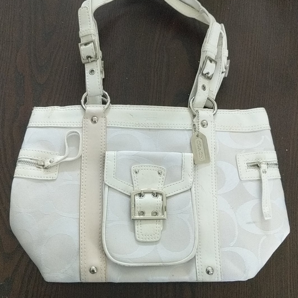 White Leather Coach Purse